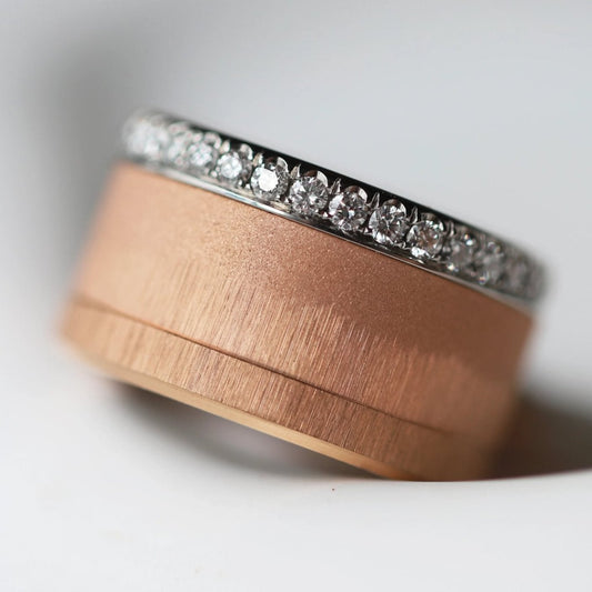 Bague complète mood joaillerie avec diamants - Souffle doré