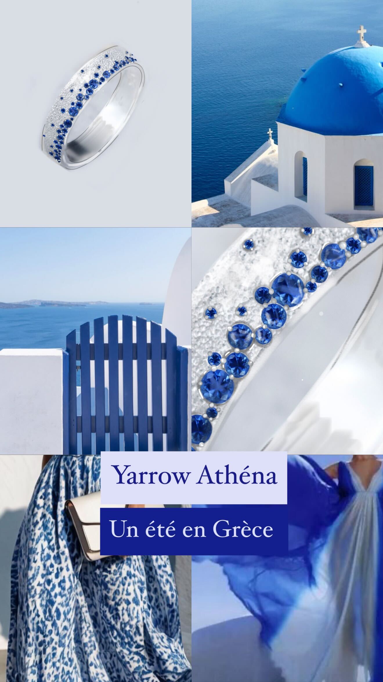 Innenring aus Glitter Silber (2/3 Addon) Yarrow Athena mit blauen Saphiren für Luxus mood Ring