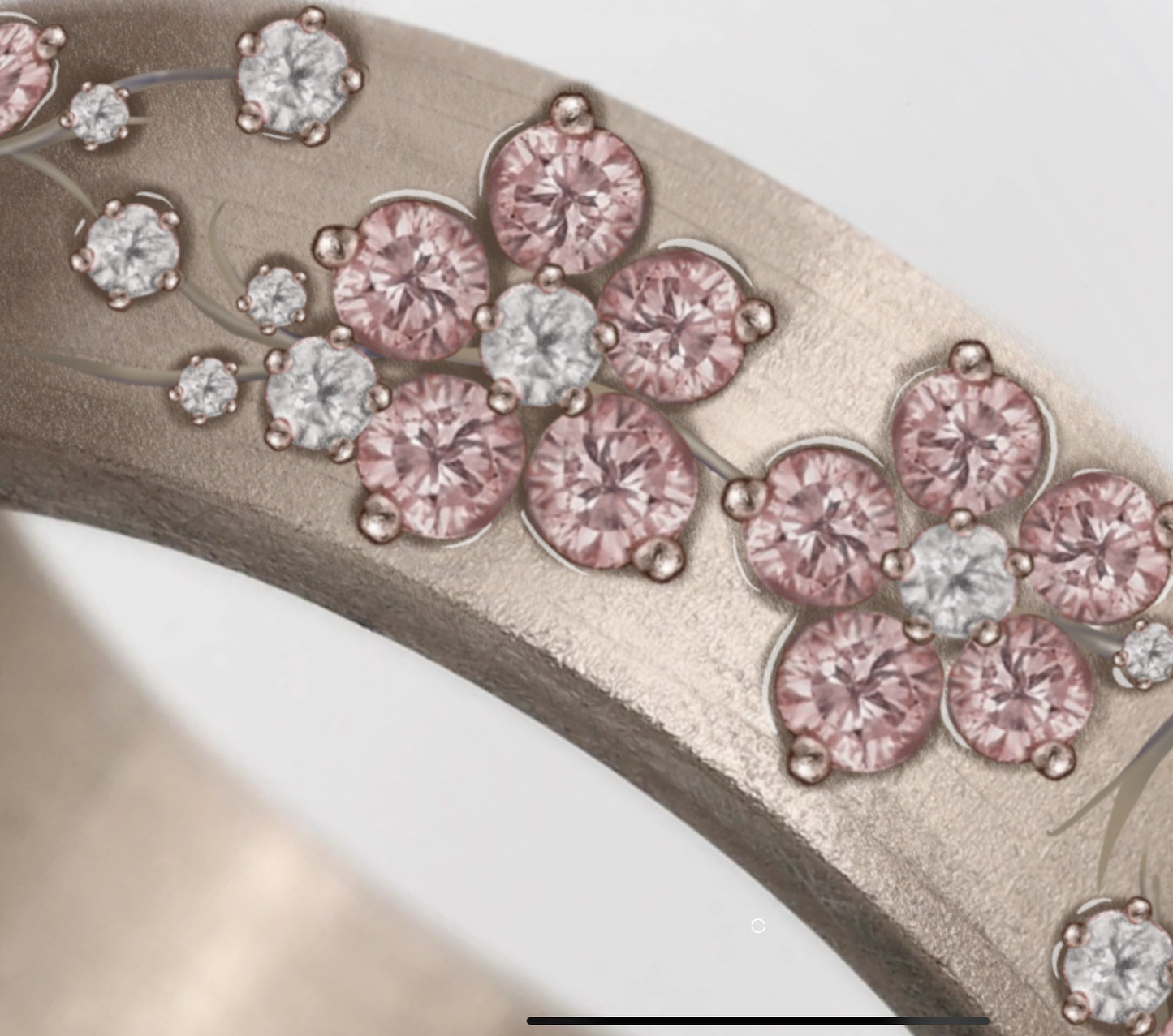 Addon Tsukihana serti des diamants purs et diamants blancs pour bague mood interchangeable