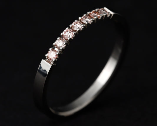 Addon medium acier serti de 7 diamants "Pur" rose