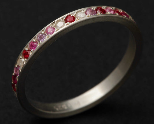 Medium argent entièrement serti de pierres multicolores - Love