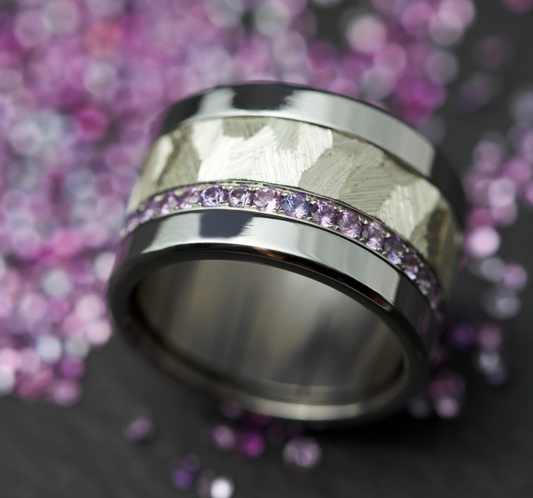 Coffret de Noël - Saphirs mauves clairs et Paillettes