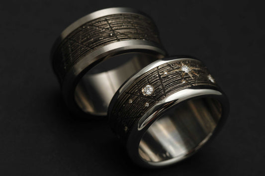 Alliances en argent mood joaillerie - Constellation