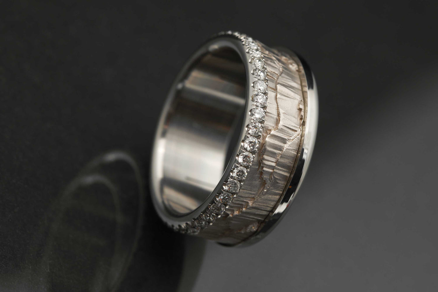 Bague mood joaillerie complète en argent sertie de diamants "Moab"