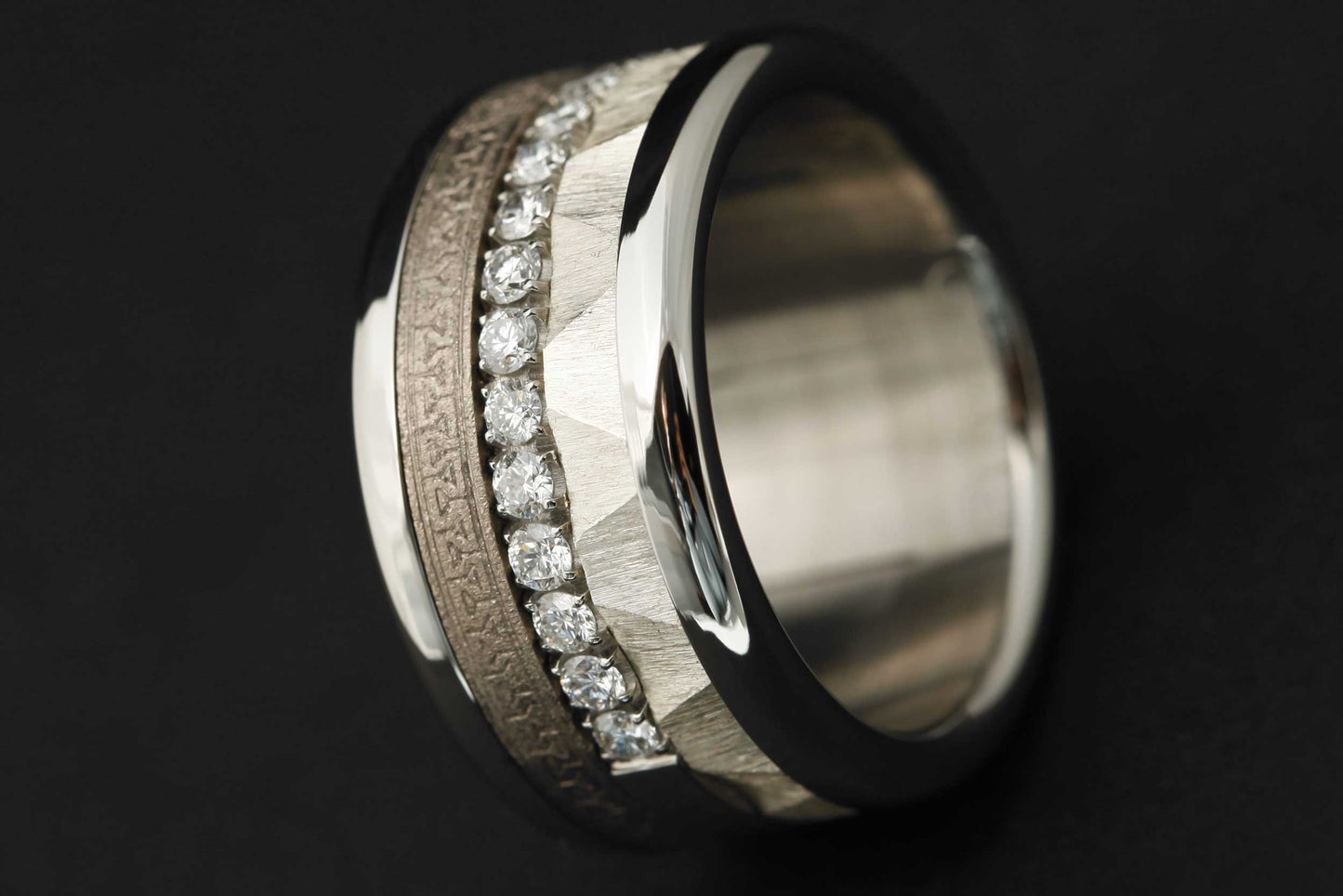 Addon medium acier serti partiellement de diamants 1.9 mm