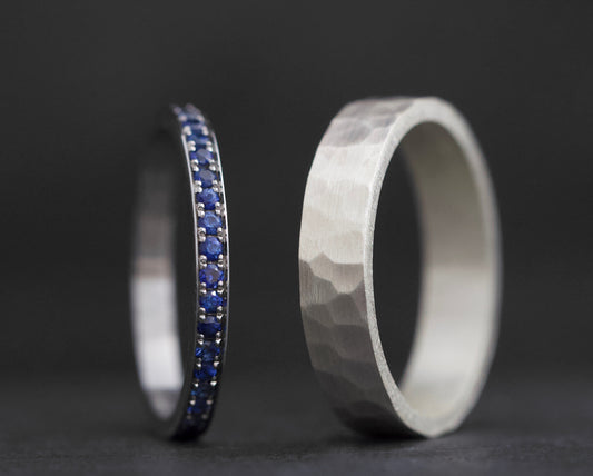 Coffret joaillerie spéciale mood lovers "saphirs et argent martelé"