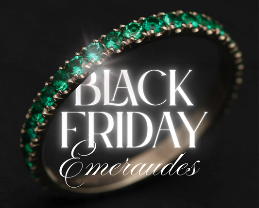 Addon medium palladium entièrement serti d'émeraude  1.9mm