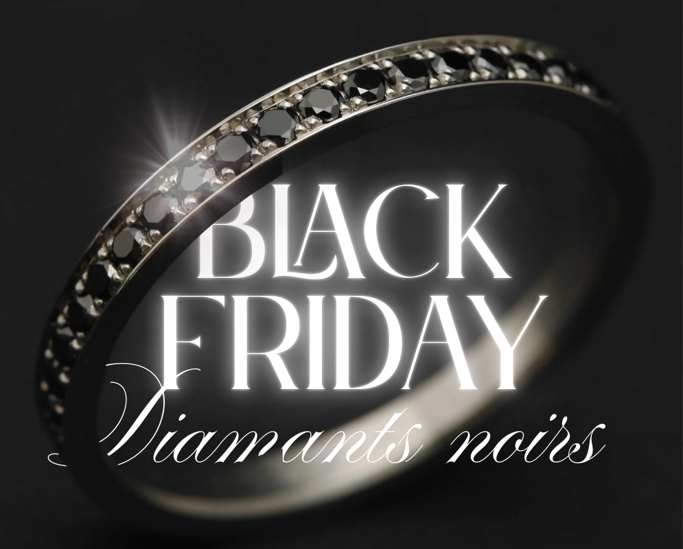 Addon medium acier entièrement serti de diamants noirs 1.6 mm pour bague personnalisable mood