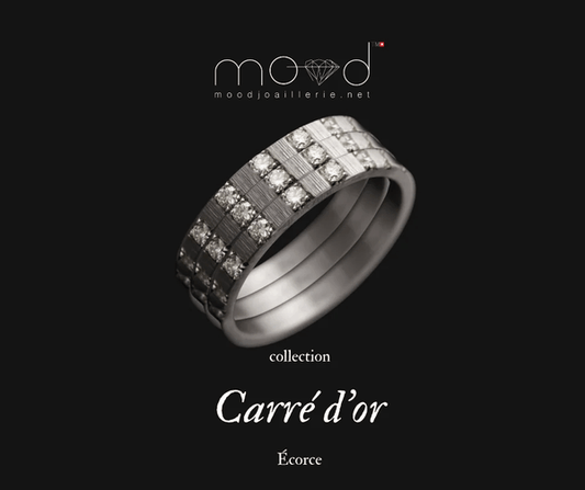 Innenring aus 18K Graugold (Medium Addon) "Rinde" aus des "Goldenes Quadrat" Kollektion für Luxus-Ring