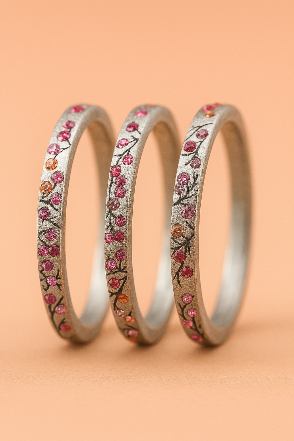 Innenring aus Silber (Medium Addon) Herbstwind 02 mit Edelsteinen für Luxus mood Ring
