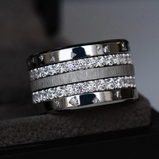 Large Fassung „Sternenhimmel“ – mood Ring mit Diamanten