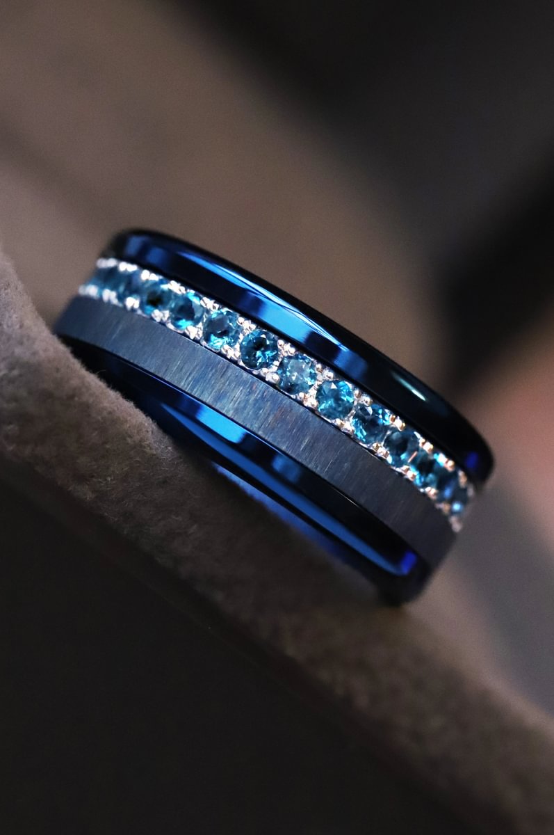 LONDON BLUE -  Addon (Medium) aus Silber mit Topasen besetzt - London blue