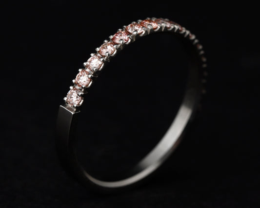 Medium Addon aus Edelstahl mit Zermatter rosa „Pur“ Diamanten vollständig besetzt