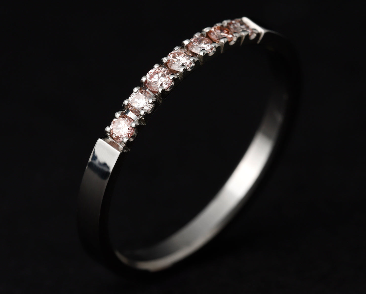 Addon medium acier serti de 7 diamants "Pur" rose