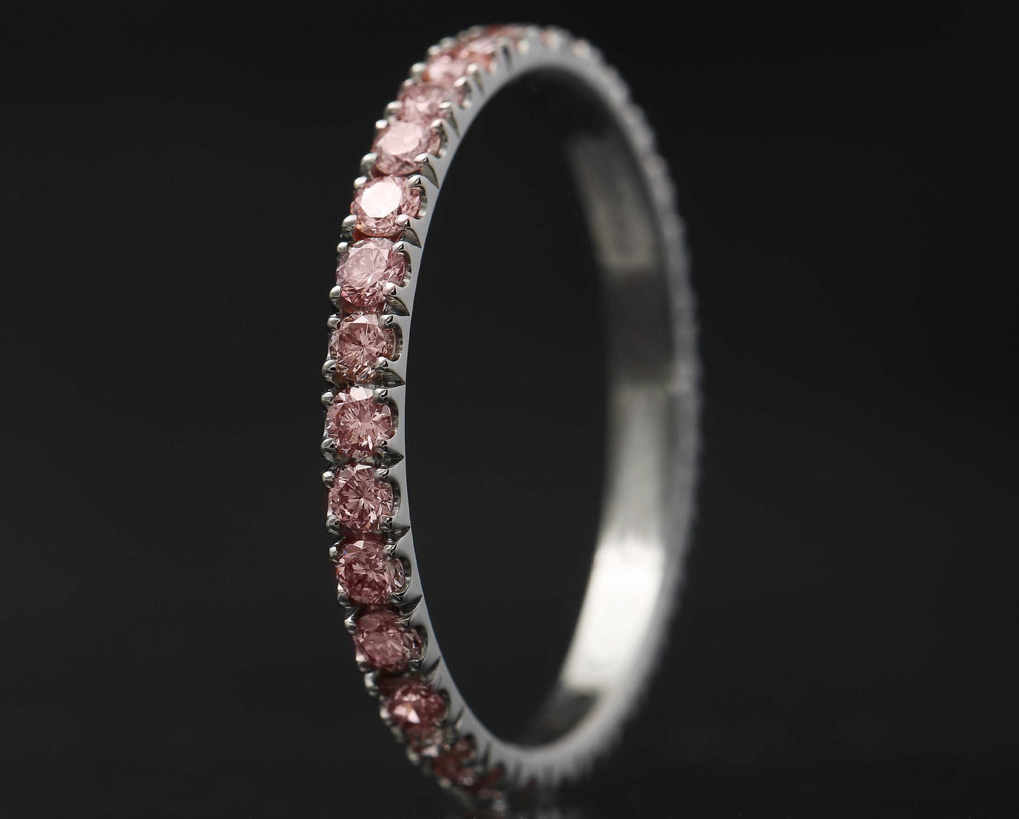 Medium Addon aus Edelstahl mit Zermatter rosa „Pur“ Diamanten vollständig besetzt