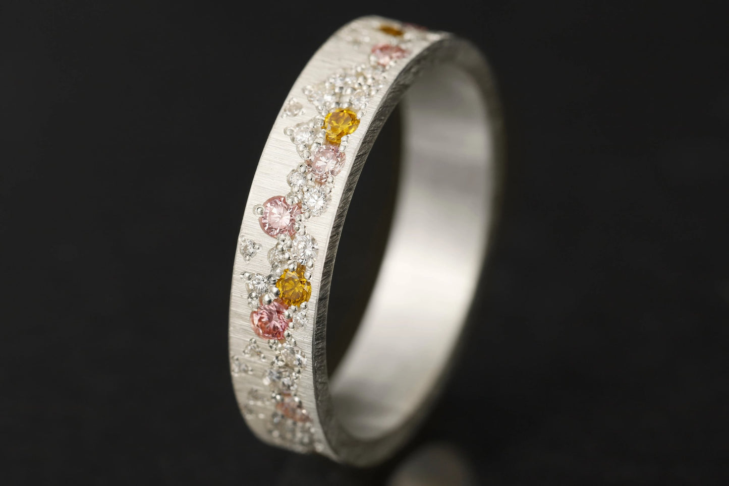 Bague luxe pour femme - Anneau en argent (addon) Yarrow "Pur" avec pierres précieuses de Zermatt