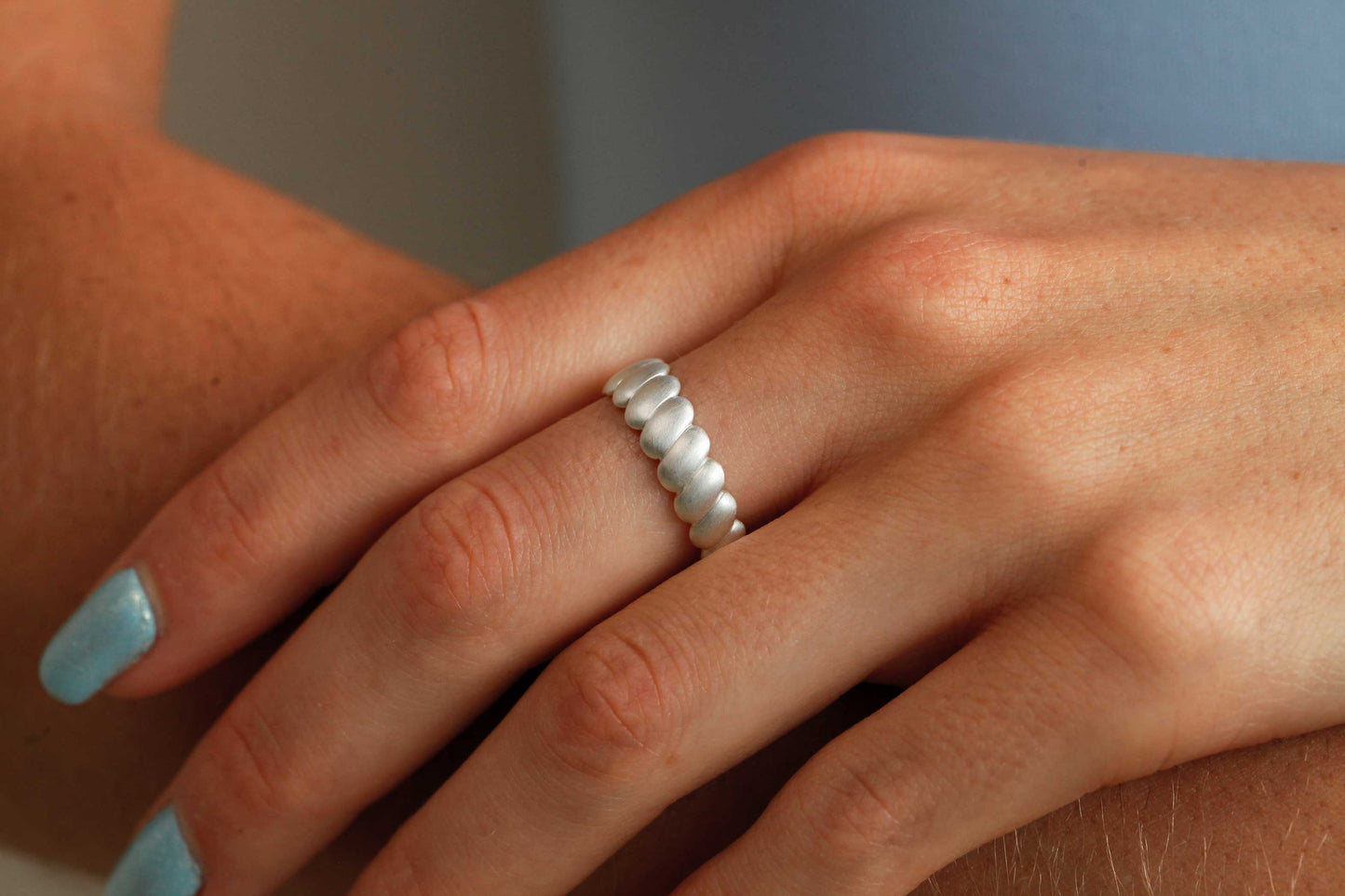 Gefährten-Ring „Einhorn“ aus Silber, matt
