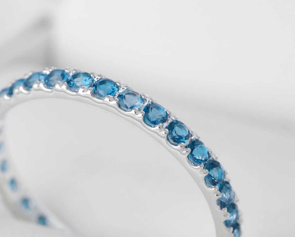 LONDON BLUE -  Addon (Medium) aus Silber mit Topasen besetzt - London blue