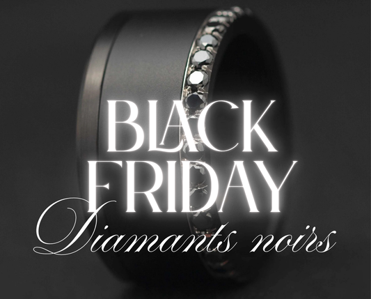 Small Black Fassung mit 1,9mm schwarzen Diamanten auf einer Seite vollständig besetzt