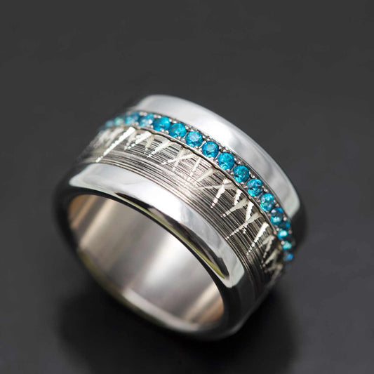 Addon medium acier entièrement serti de topazes - en stock